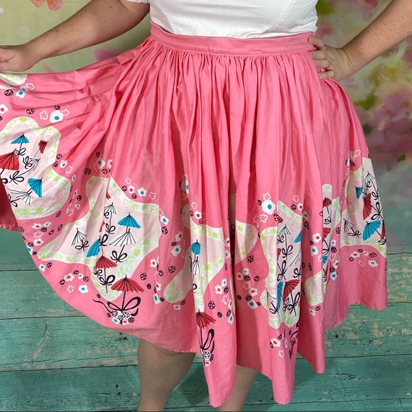 Pinup Couture Mary Blair Pink Umbrellas w/pockets - Picture 2 of 4